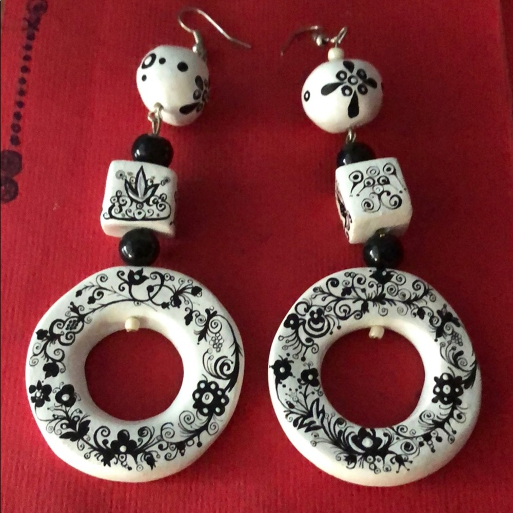 Handcrafted and hand painted earrings